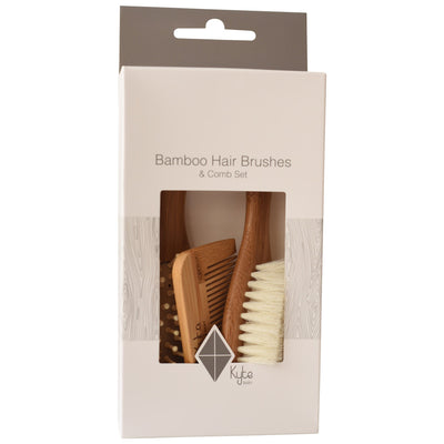 Bamboo Hair Brushes + Comb Set - 3 pieces by Kyte Baby Bath + Potty Kyte Baby   