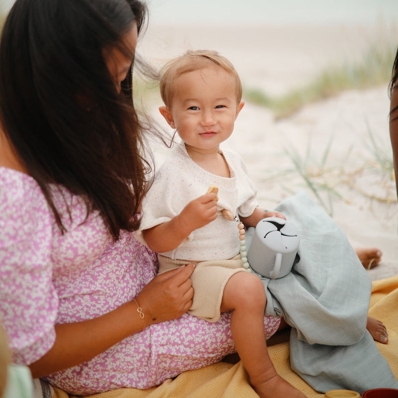 Silicone Snack Cup - Powder Blue Nursing + Feeding Mushie & Co   