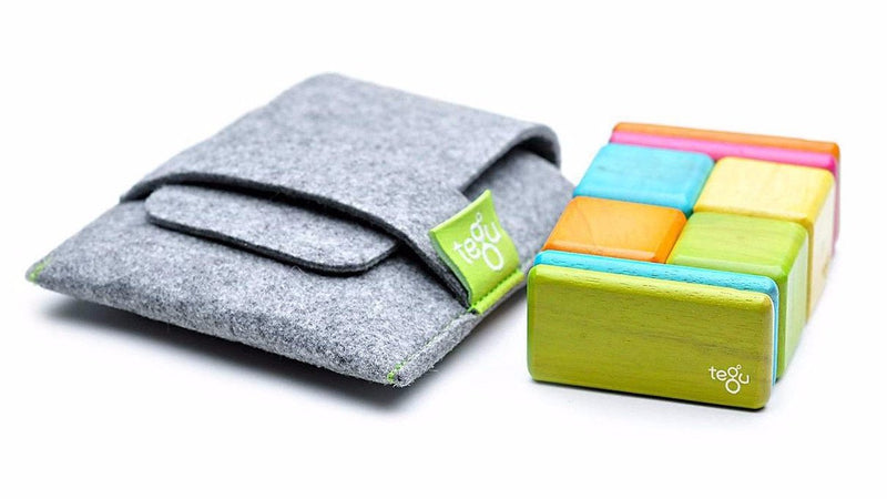 Magnetic Block Set 8 Pc Original Pocket Pouch - Tints by Tegu Toys Tegu   