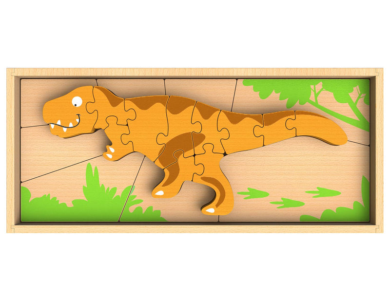 Double Sided Dino Skeleton Puzzle - Tyrannosaurus by BeginAgain Toys Begin Again   