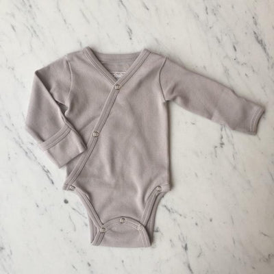 Organic Kimono Bodysuit - Light Gray by Loved Baby Apparel Loved Baby   