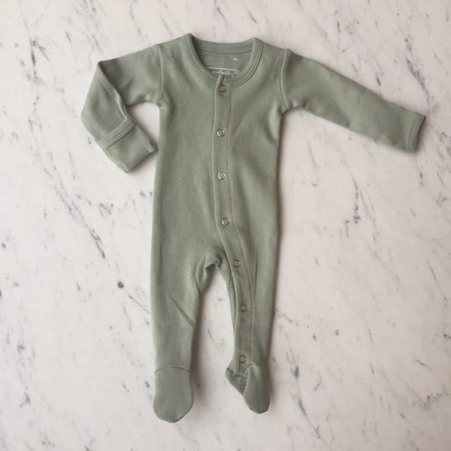 Organic Snap Footie - Seafoam by Loved Baby Apparel Loved Baby   