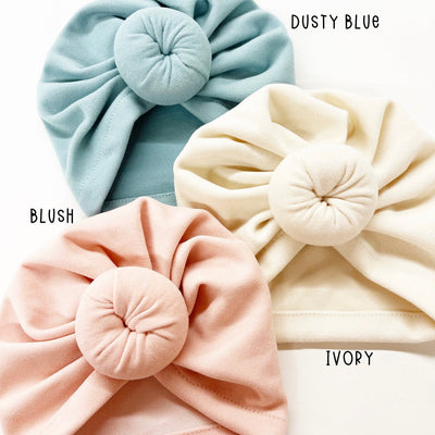 Super Soft Baby Bun Turban - Dusty Blue by Golden Dot Lane Accessories Golden Dot Lane   