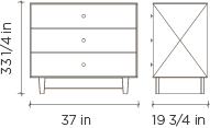 Fawn 3 Drawer Dresser - Birch / White by Oeuf Furniture Oeuf   