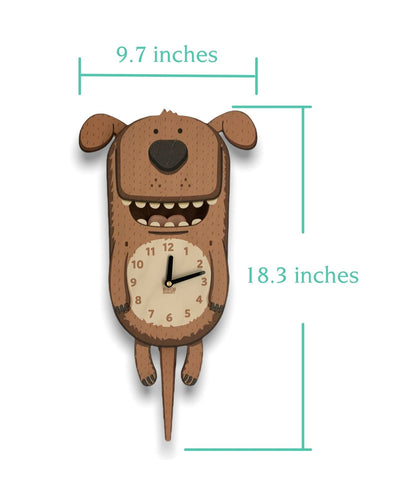 Pee Wee the Dog Double Pendulum Clock by Birch Robot Decor Birch Robot   