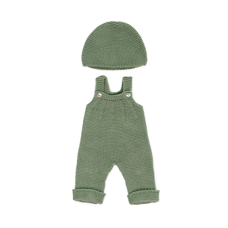 Knitted Doll Outfit 15" - Overall & Beanie Hat by Miniland Toys Miniland   