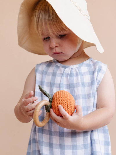 Cotton Crochet Rattle Teether - Orange by The Blueberry Hill Toys The Blueberry Hill   