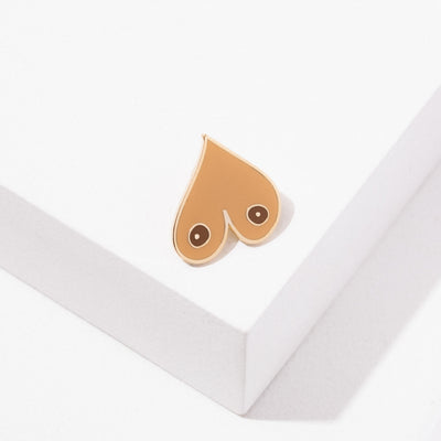 Boobies Pin by Larissa Loden Accessories Larissa Loden Tan  