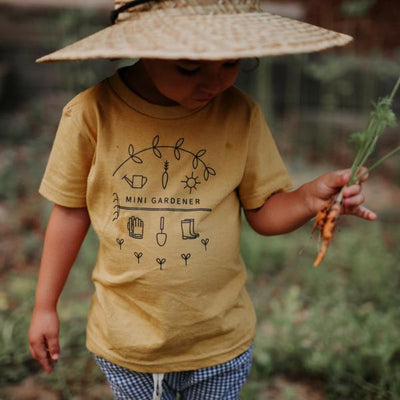 Mini Gardener Tee - Organic Mustard by Nature Supply Co Apparel Nature Supply Co.   