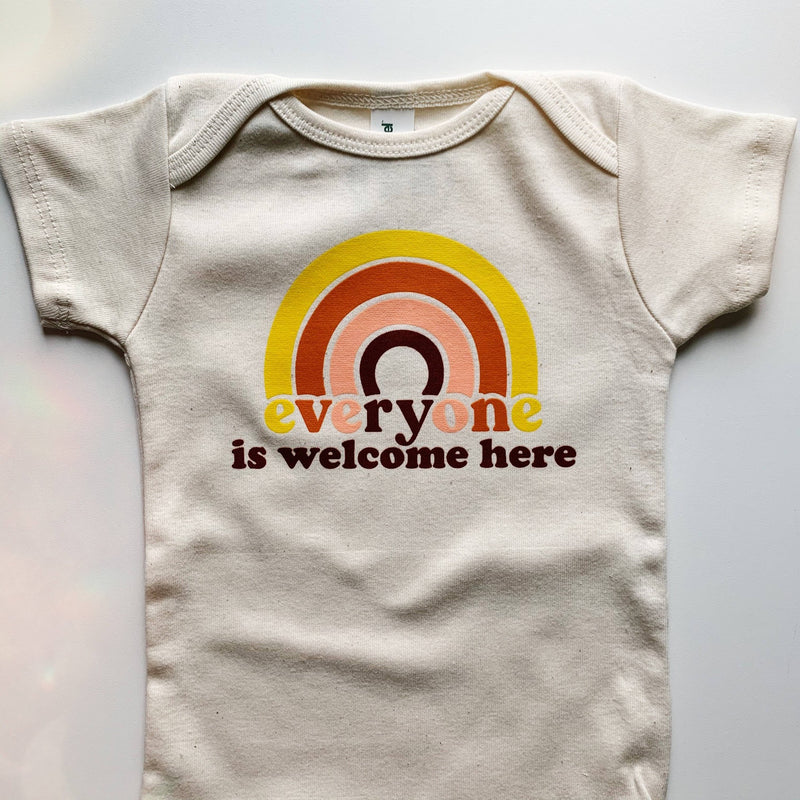 Everyone Is Welcome Here Baby Bodysuit - Natural by Savage Seeds Apparel Savage Seeds   