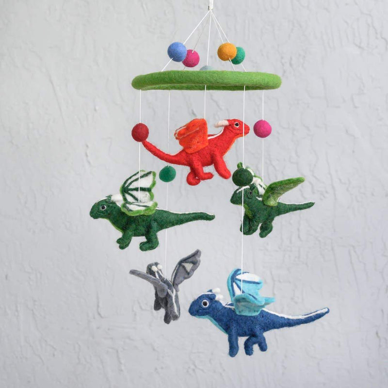 Wool Mobile - Flying Dragons by The Winding Road Decor The Winding Road   