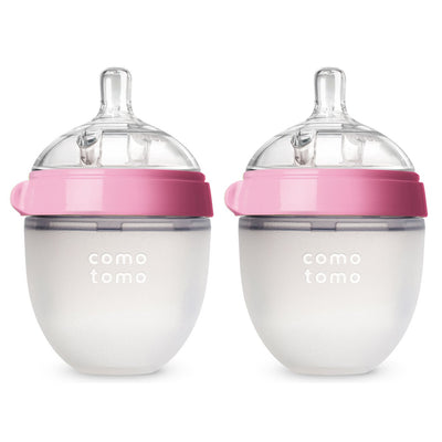 Comotomo Natural Feel Baby Bottle - 2 Pack Pink 5 Oz Nursing + Feeding Comotomo   