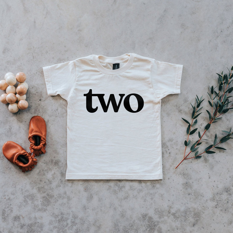 TWO Modern Birthday Shirt - Cream by Gladfolk Apparel Gladfolk   