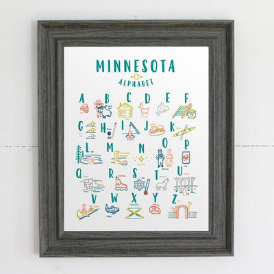 Minnesota Alphabet Print by Abbey's House Decor Abbey's House   