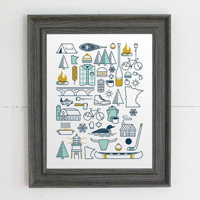 Minnesota Icons Print by Abbey's House Decor Abbey's House   