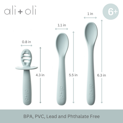 3 Piece Multi Stage Spoon Set - Blue by Ali + Oli