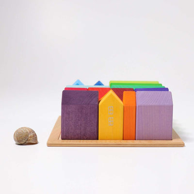 Houses Wooden Block Set by Grimm's Toys Grimm's   