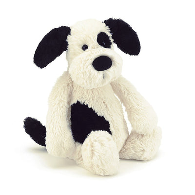 Bashful Black + Cream Puppy - Medium 12 Inch by Jellycat Toys Jellycat   