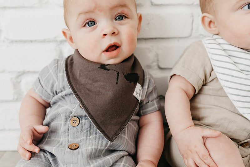 Single Bandana Bib - Ace by Copper Pearl Nursing + Feeding Copper Pearl Solid Grey  