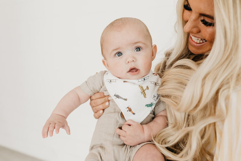 Single Bandana Bib - Ace by Copper Pearl Nursing + Feeding Copper Pearl Multicolor Planes  