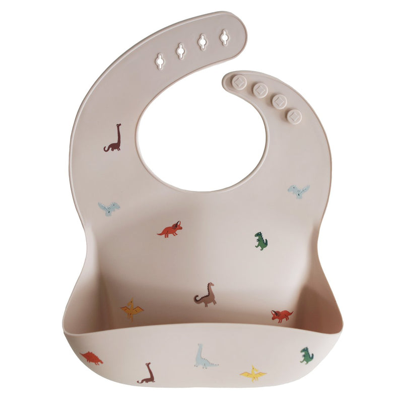 Silicone Baby Bib - Dinosaurs by Mushie & Co Nursing + Feeding Mushie & Co   