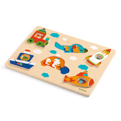 Wooden Puzzle - Coucou Vroum by Djeco Toys Djeco   