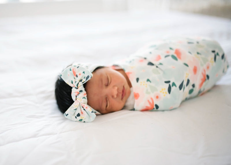 Knit Swaddle Blanket - Leilani by Copper Pearl Bedding Copper Pearl   