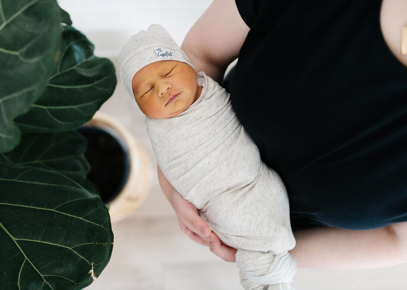 Newborn Top Knot Hat - Oat by Copper Pearl Accessories Copper Pearl   