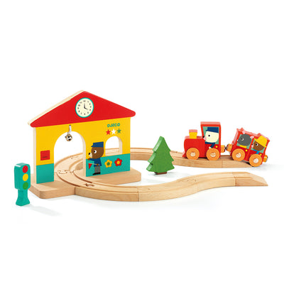 Minitrain Wooden Train Set by Djeco Toys Djeco   