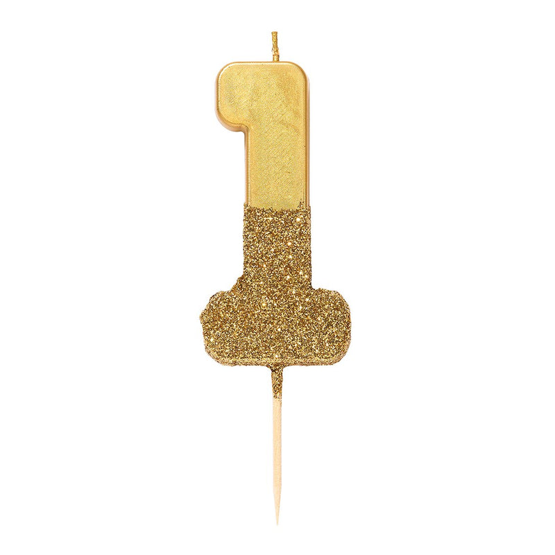 Gold Glitter Number Candle by Talking Tables Paper Goods + Party Supplies Talking Tables 1  