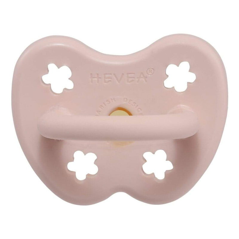 Flower Round Natural Rubber Pacifier - Powder Pink by Hevea Infant Care Hevea   