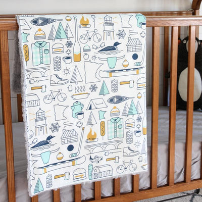 Minnesota Icons Baby Blanket and Play Mat - Large Silver Cuddle by Abbey's House Bedding Abbey's House   