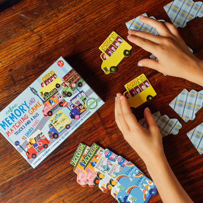 Trucks & A Bus Little Memory and Matching Game by Eeboo Toys Eeboo   