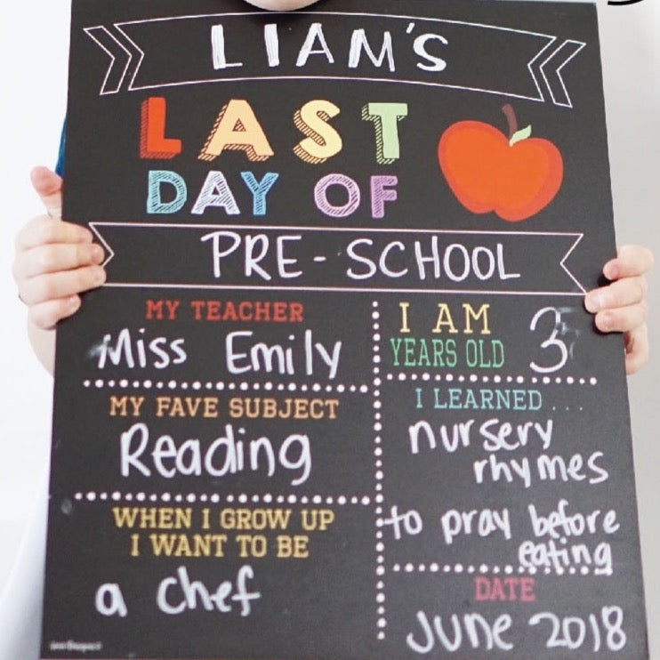 Reusable First & Last Day of School Color Sign (Apple) by Love Designs Decor Love Designs   