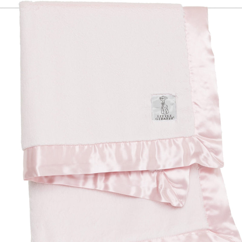 Luxe Solid Baby Blanket - Pink by Little Giraffe Bedding Little Giraffe   