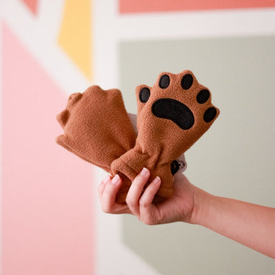 Fleece Mittens - Tan by Bearhands Accessories Bearhands + Buddies   