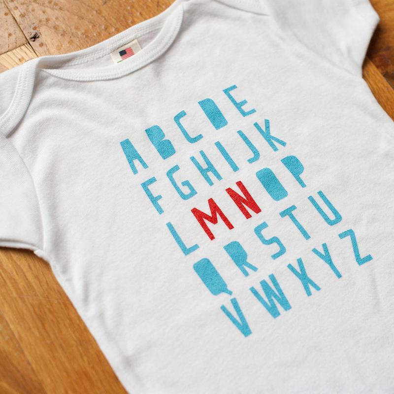 Cotton Bodysuit - MN Alphabet by Sweetpea + Co Apparel Sweetpea + Co   