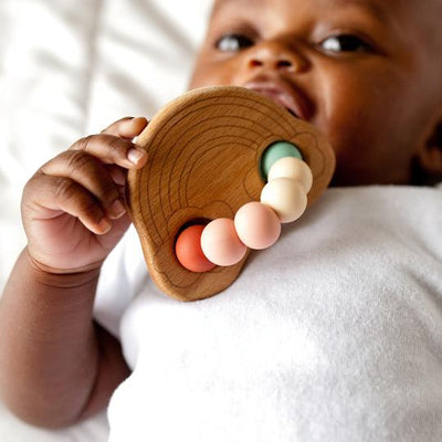 Wood and Silicone Rainbow Teether by Chelsea and Marbles Toys Chelsea and Marbles   