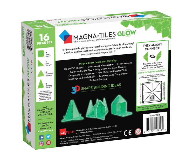 Glow 16 Piece Set by Magna-Tiles Toys Magna-Tiles   