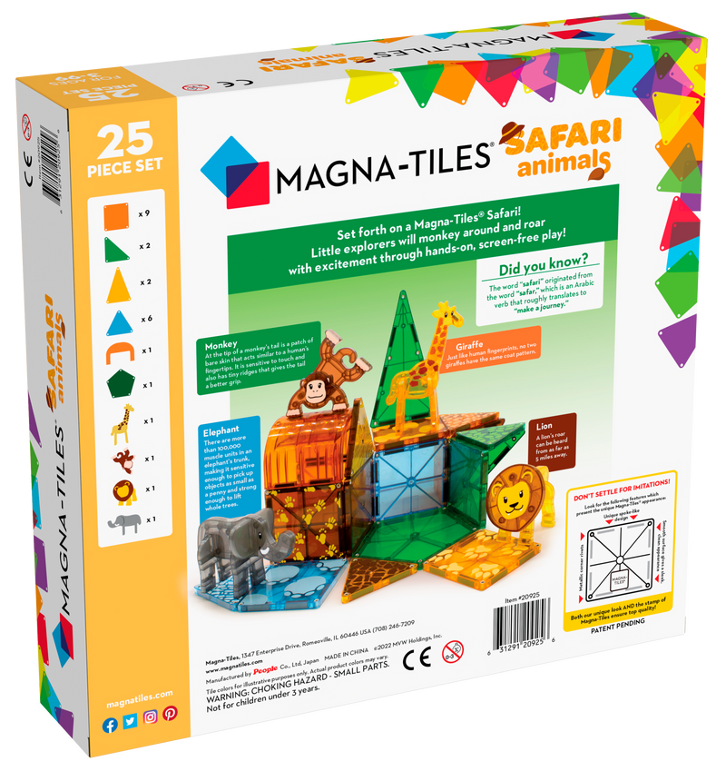 Safari Animals 25 Piece Set by Magna-Tiles Toys Magna-Tiles   