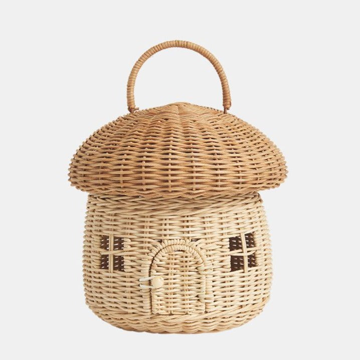 Rattan Mushroom Basket - Natural by Olli Ella Accessories Olli Ella   