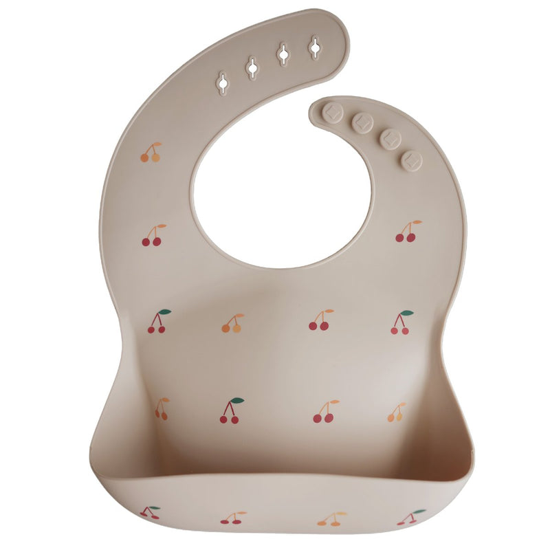 Silicone Baby Bib - Cherries by Mushie & Co Nursing + Feeding Mushie & Co   