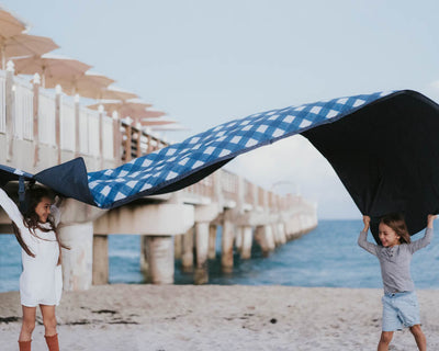 Outdoor Blanket 5'x10' - Navy Plaid by Little Unicorn