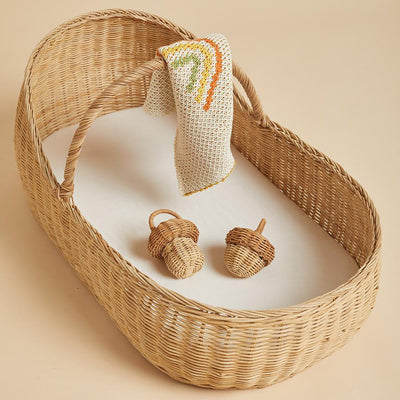 Rattan Acorn Rattle by Olli Ella Accessories Olli Ella   