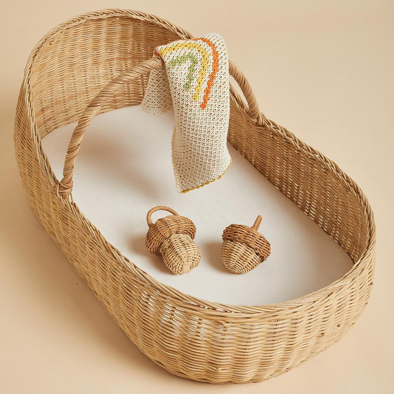 Rattan Mushroom Rattle by Olli Ella Accessories Olli Ella   