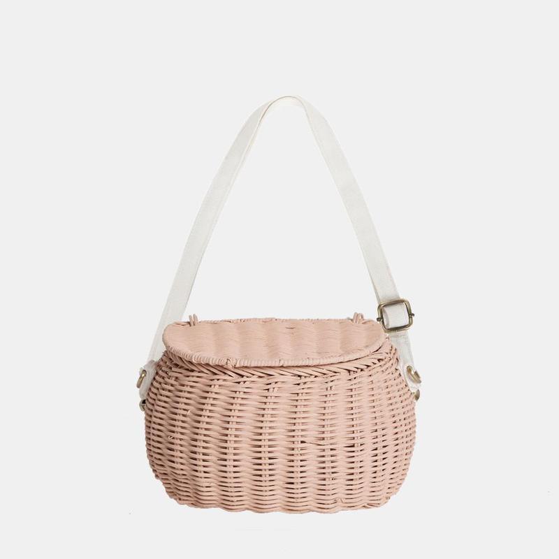 Mini Chari Rattan Bag by Olli Ella Accessories Olli Ella Rose  