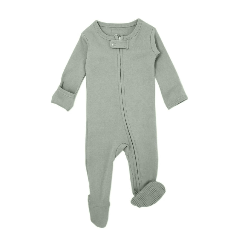 Organic Zipper Footie - Seafoam by Loved Baby Apparel Loved Baby   