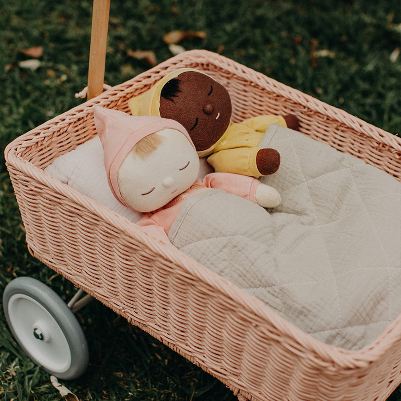 Rattan Wonder Wagon - Vintage Rose by Olli Ella Toys Olli Ella   