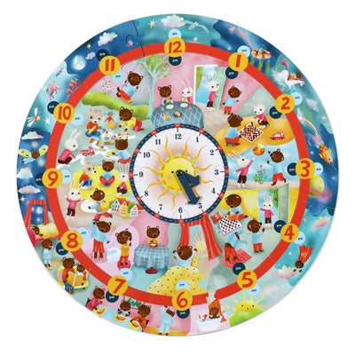 25 Piece Giant Puzzle - Around the Clock by Eeboo Toys Eeboo   