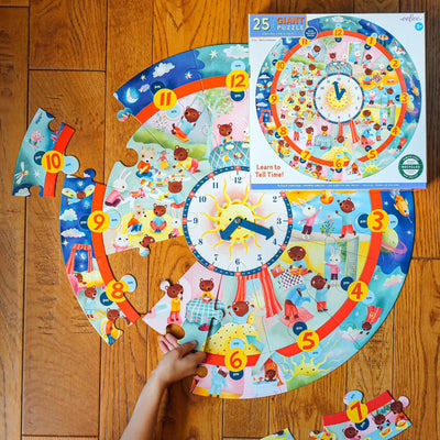 25 Piece Giant Puzzle - Around the Clock by Eeboo Toys Eeboo   